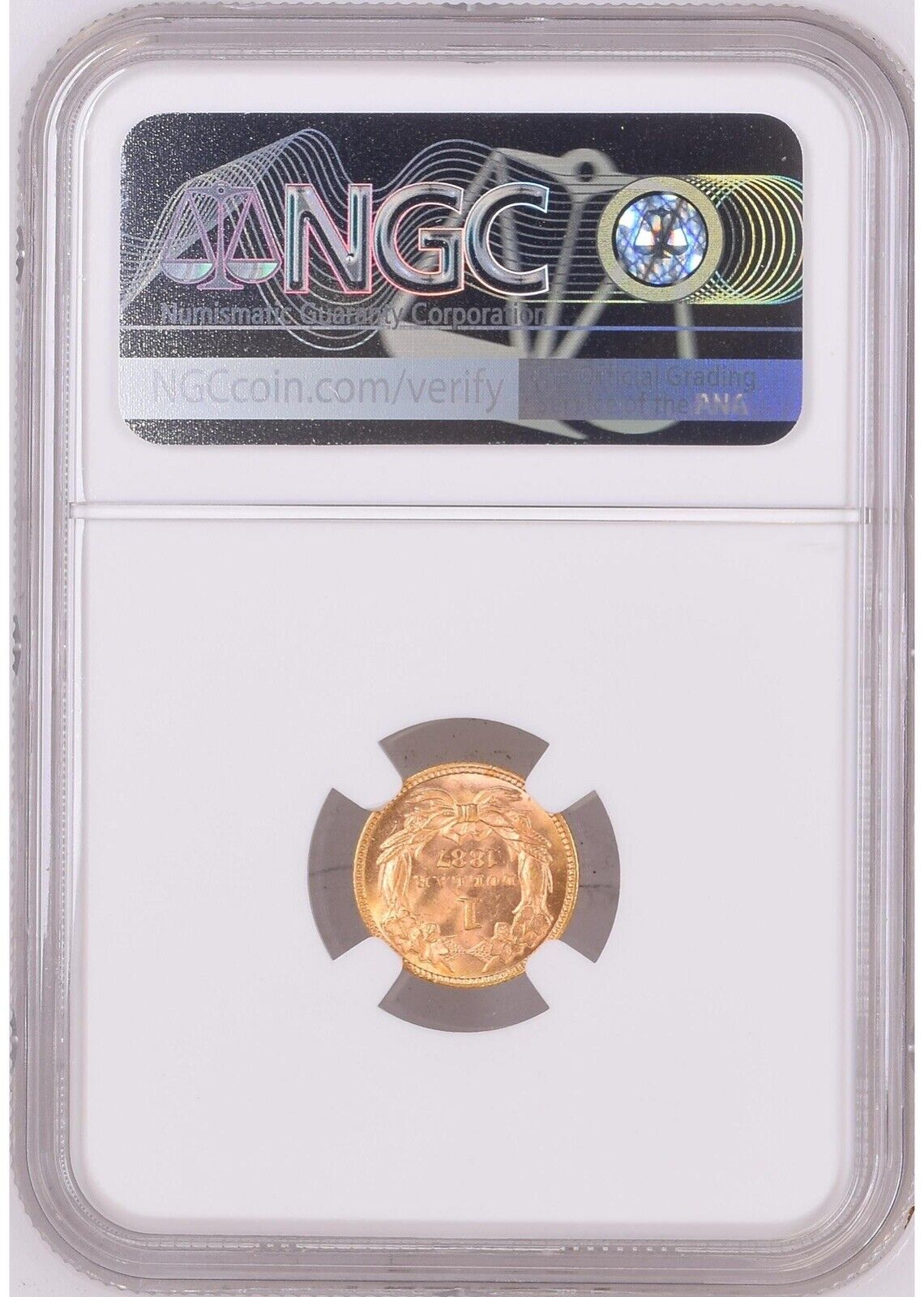 1887 G$1 Gold Dollar NGC MS67 Princess Type 3