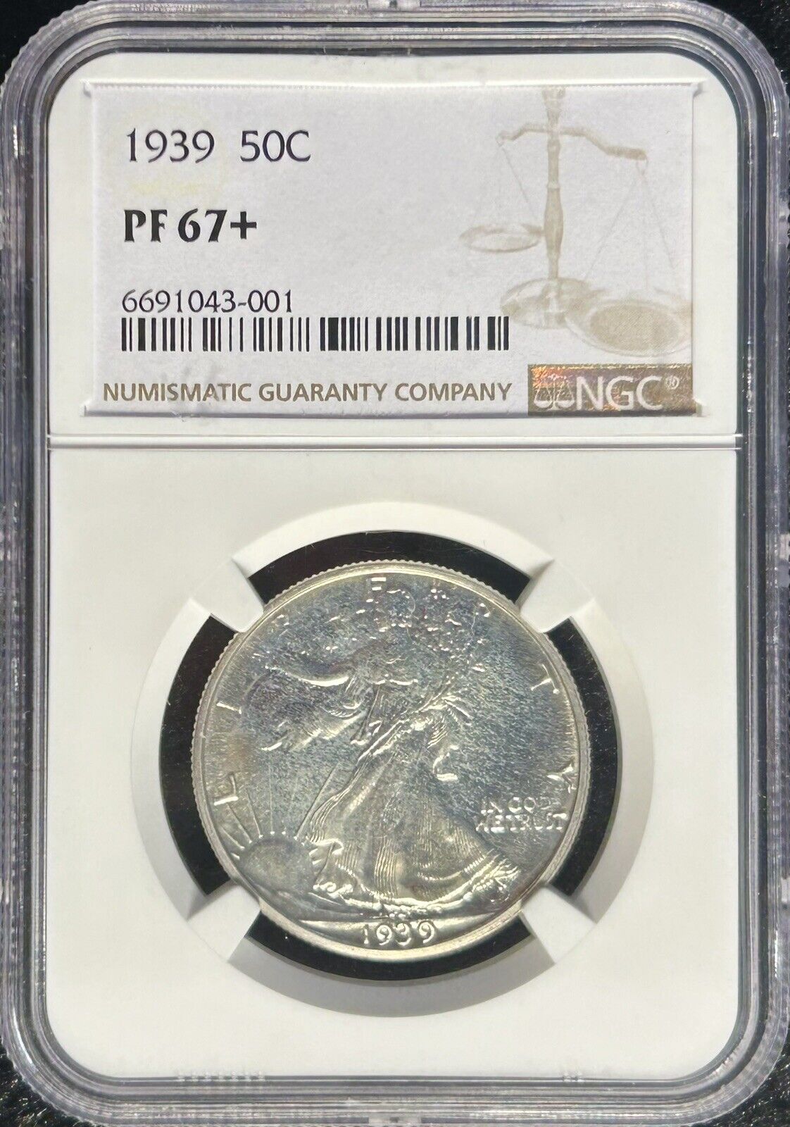 1939 50C Walking Liberty Half Dollar NGC PF 67+ Plus Proof PR