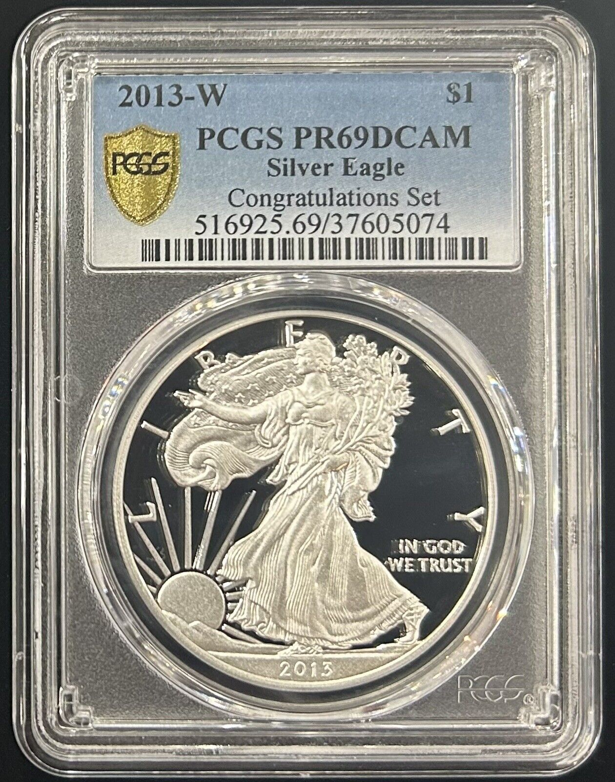 2013 W CONGRATULATIONS SET SILVER EAGLE PCGS PR69 DCAM